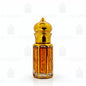 Gold bottle of Black Oud 212 with smoke and wood chips on a dark background, featuring the Qasmi brand. 6ML