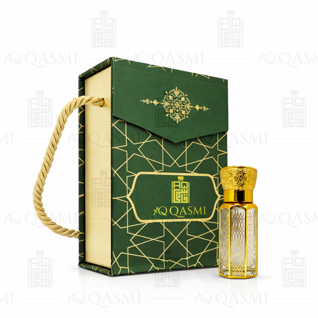 Gold and clear Gucci Flora perfume bottle with lemons and flowers on a light background. 6ML