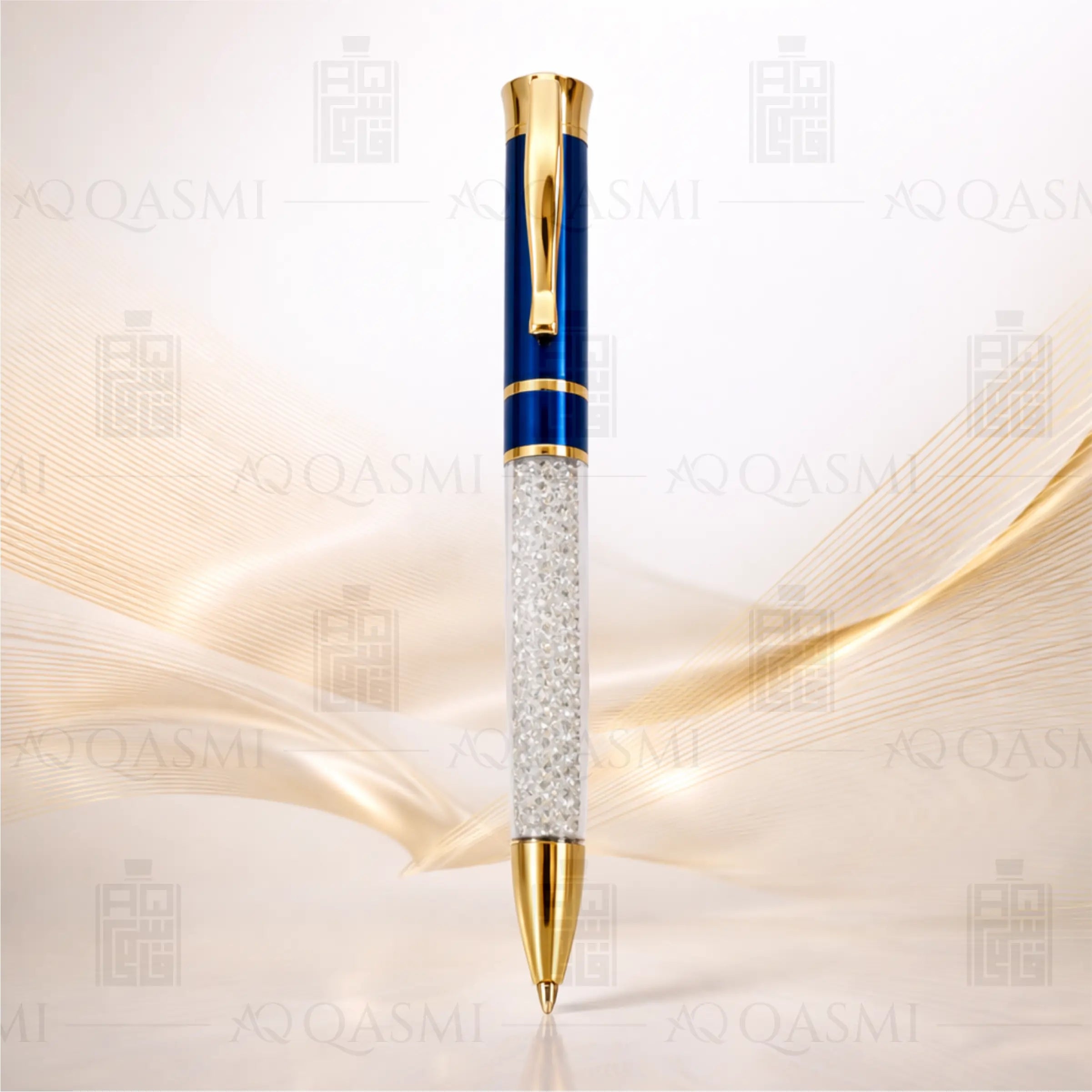 Royal Blue Crystal Pen & Keychain Gift Set