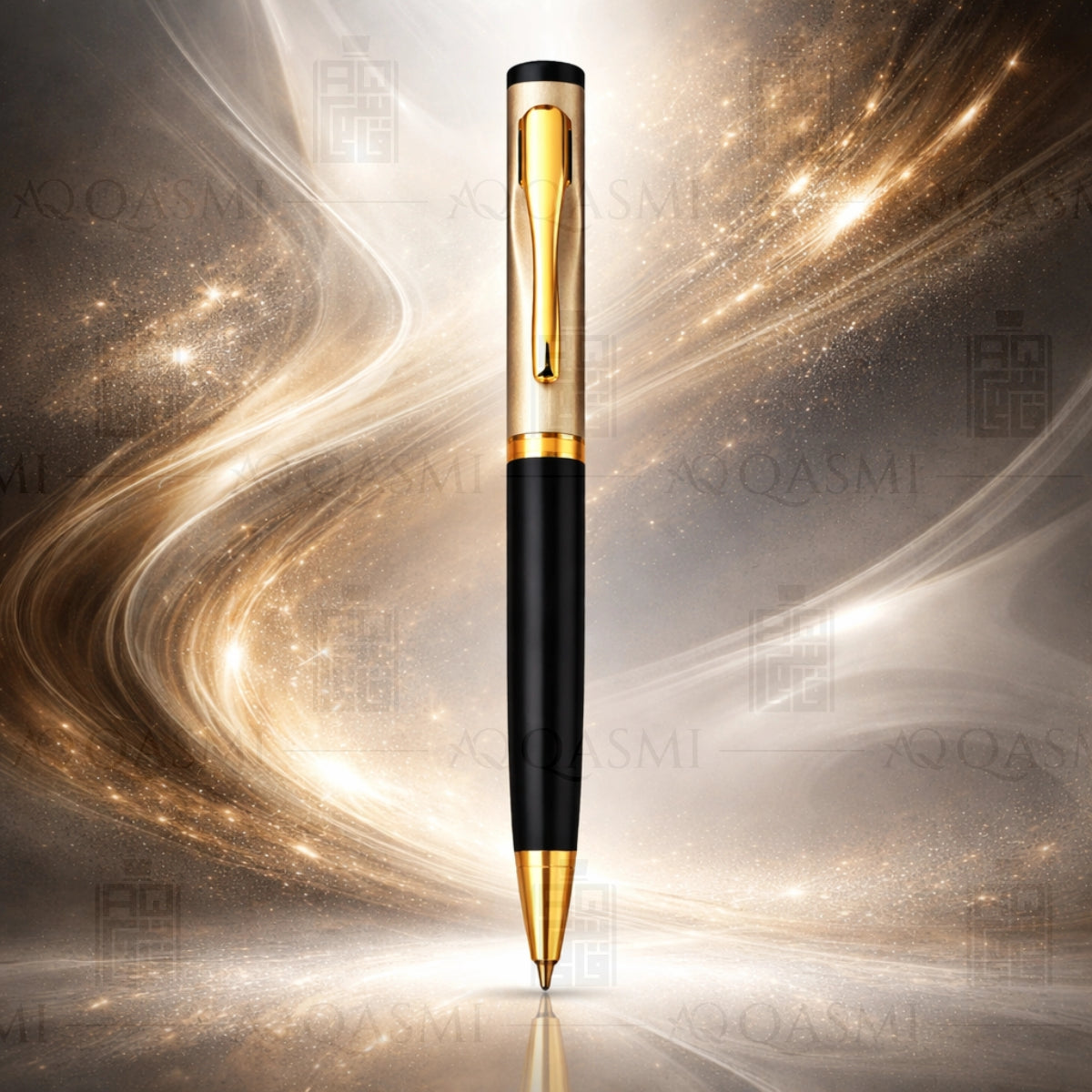 Dual-Tone Black & Silver Luxury Ball Pen
