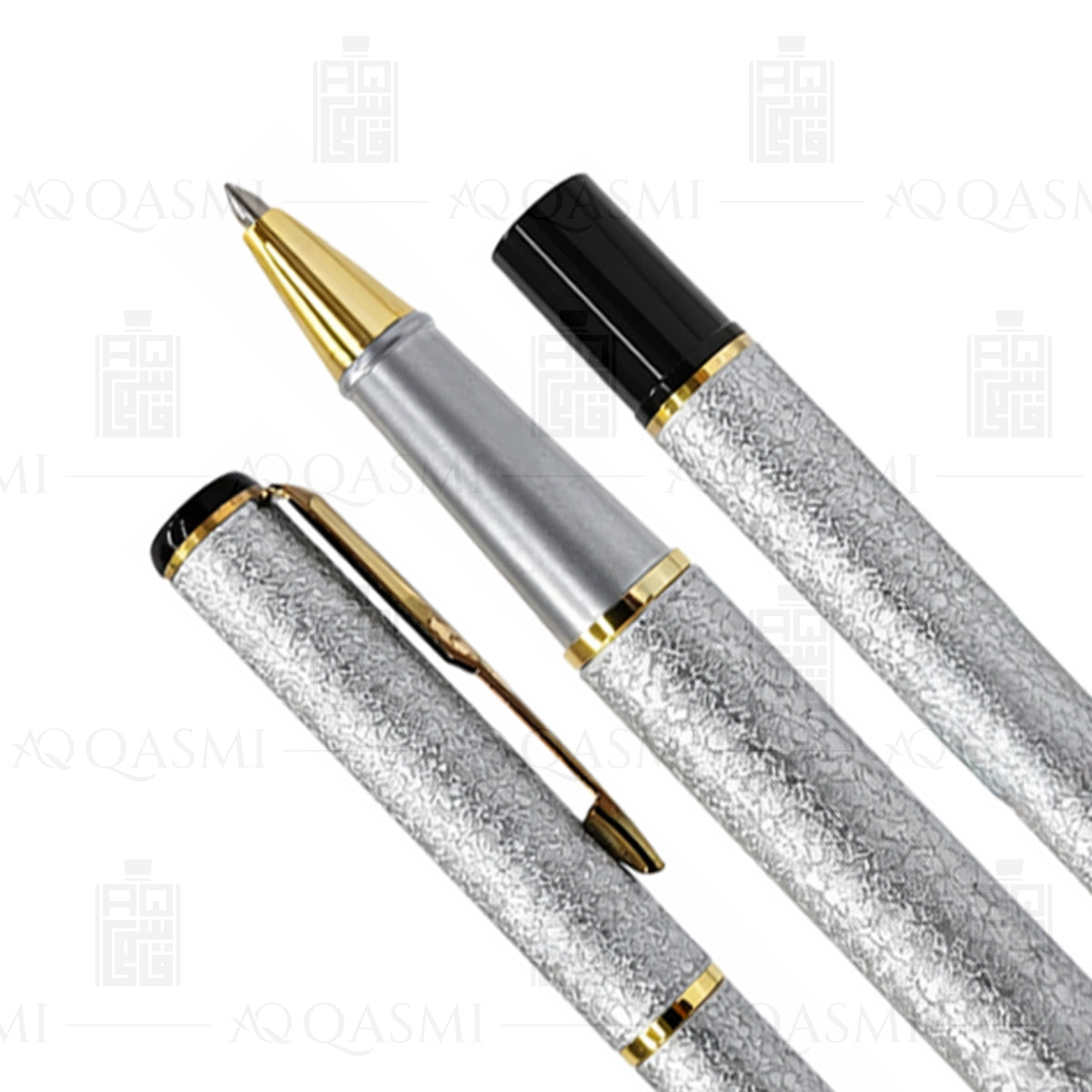 Platinum Silver Textured Luxury Ball Pen