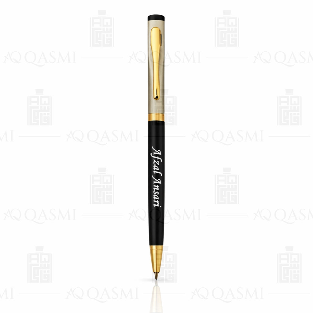 Dual-Tone Black & Silver Luxury Ball Pen
