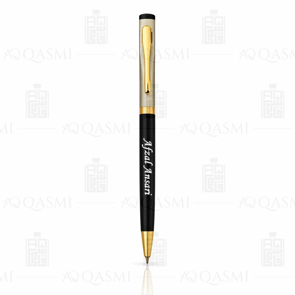 Dual-Tone Black & Silver Luxury Ball Pen
