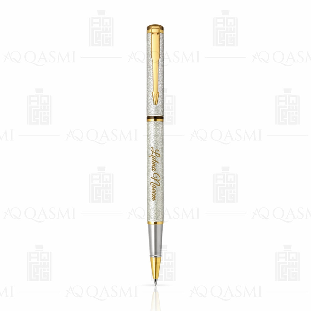 Platinum Silver Textured Luxury Ball Pen