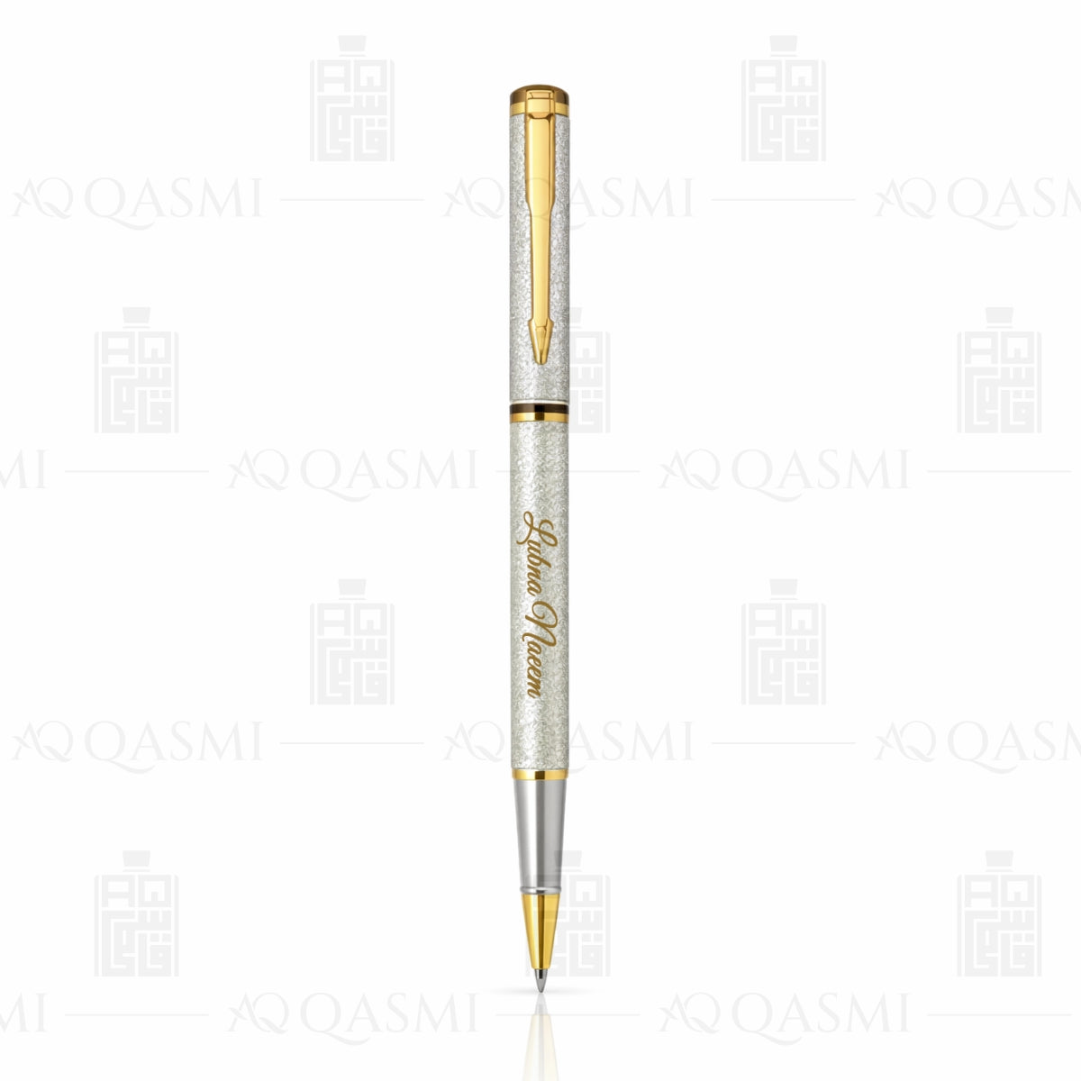 Platinum Silver Textured Luxury Ball Pen