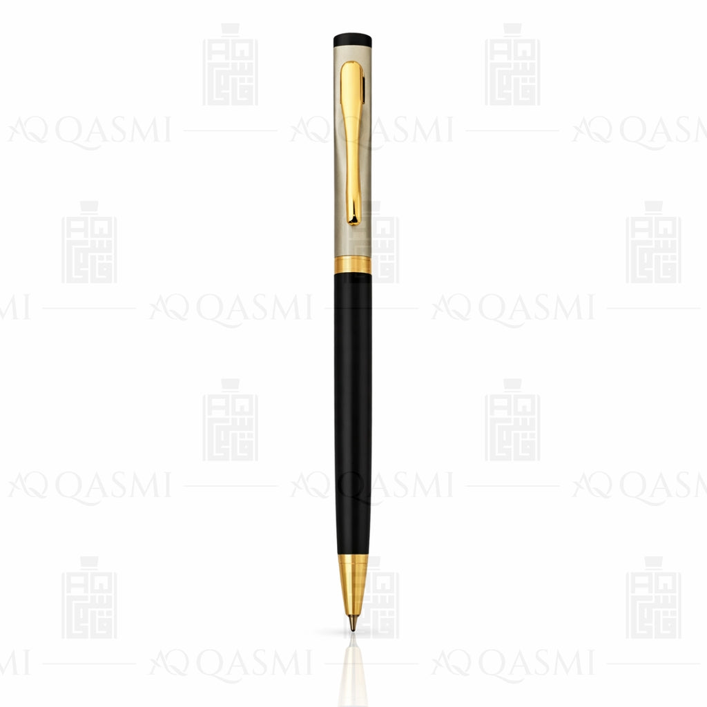 Dual-Tone Black & Silver Luxury Ball Pen