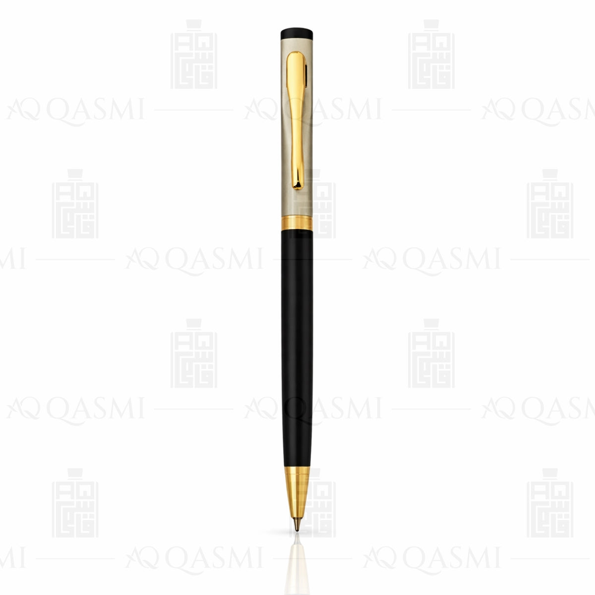Dual-Tone Black & Silver Luxury Ball Pen