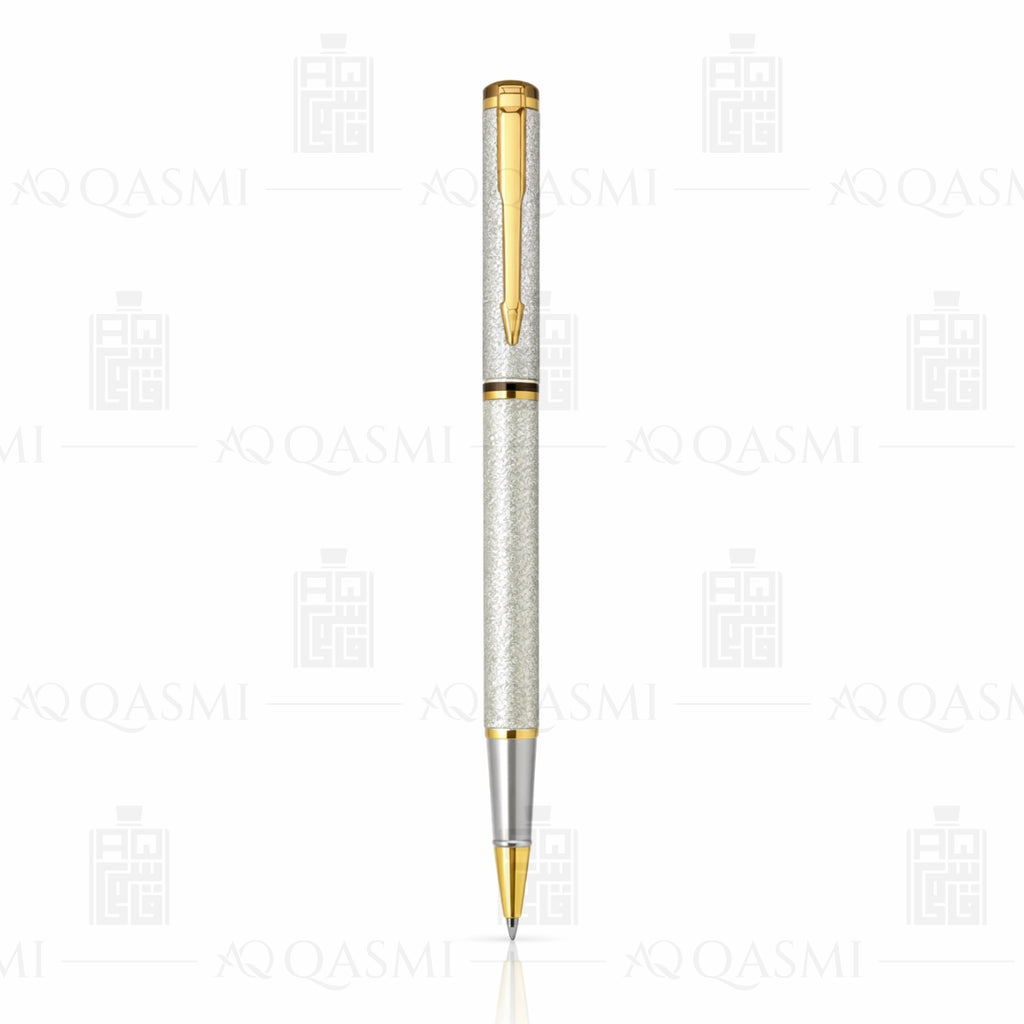 Platinum Silver Textured Luxury Ball Pen