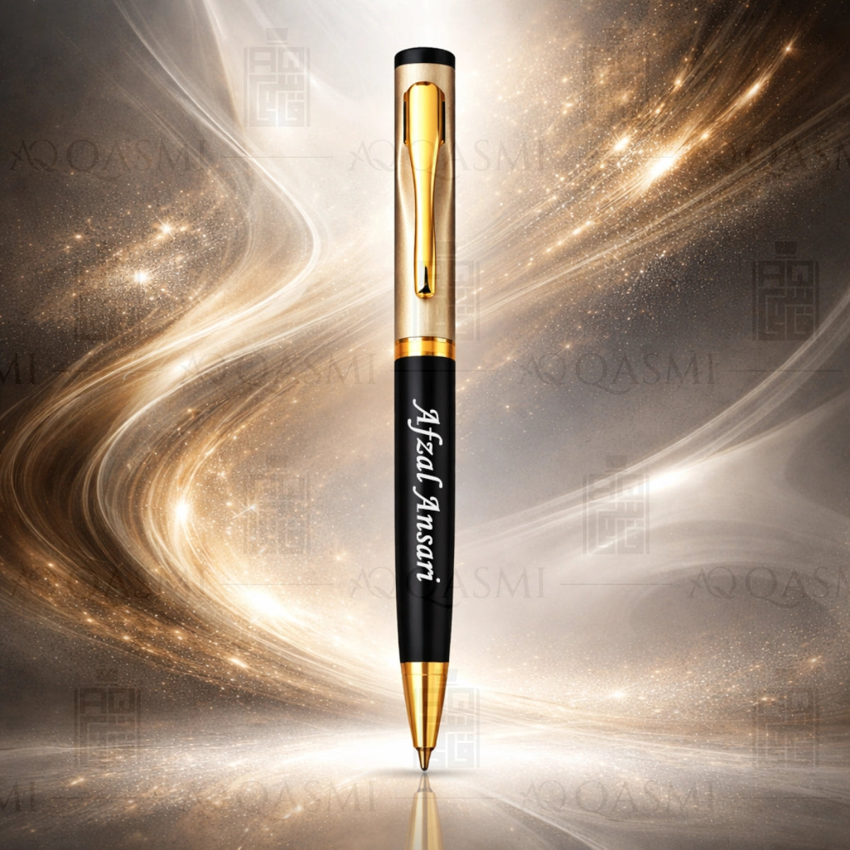Dual-Tone Black & Silver Luxury Ball Pen