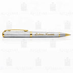 Platinum Silver Textured Luxury Ball Pen